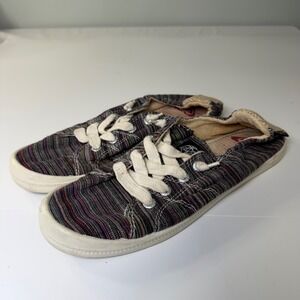 Roxy Bayshore II Multi Stripe Woven Slip On Sneakers Womens 8